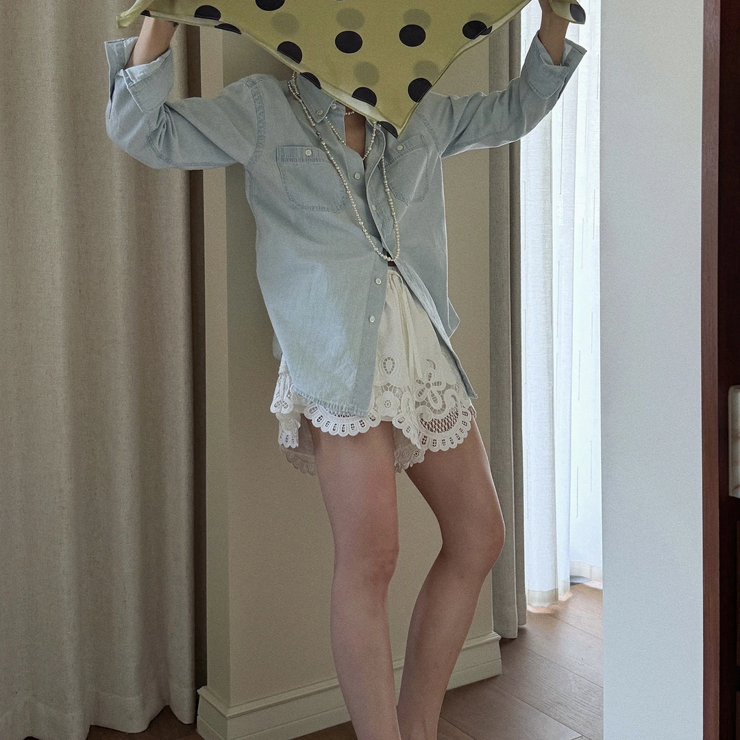 Vane｜“夏威夷”超薄降温浅冰蓝钱布雷衬衫～