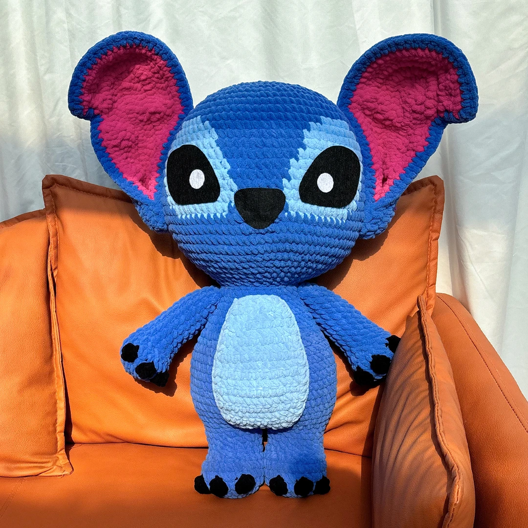 超大号可爱冰条线史迪仔玩偶抱枕钩织diy材料包手工送孩子送朋友