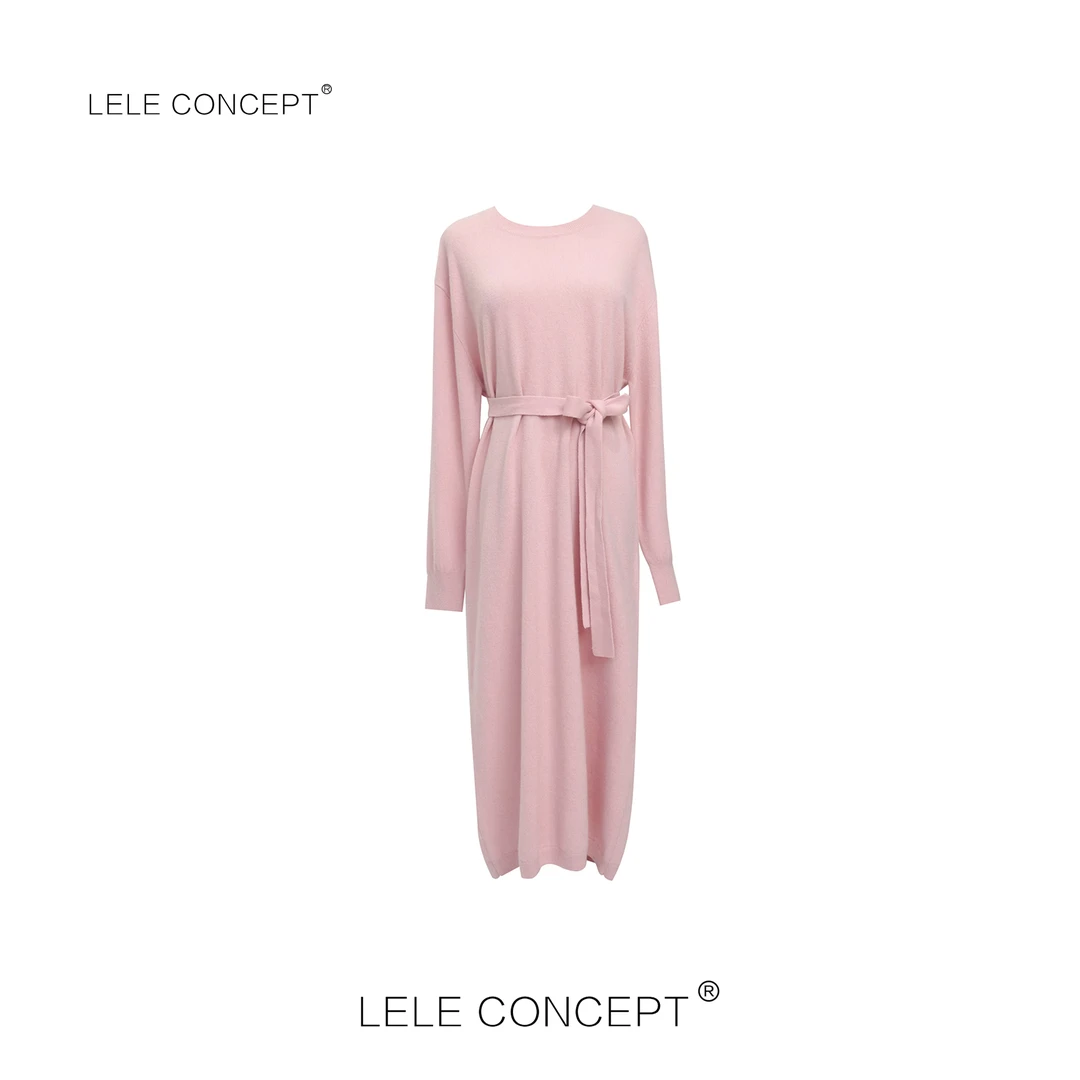 LELE CONCEPT丨优雅百搭宽松舒适保暖显瘦遮肉针织连衣裙Q0409