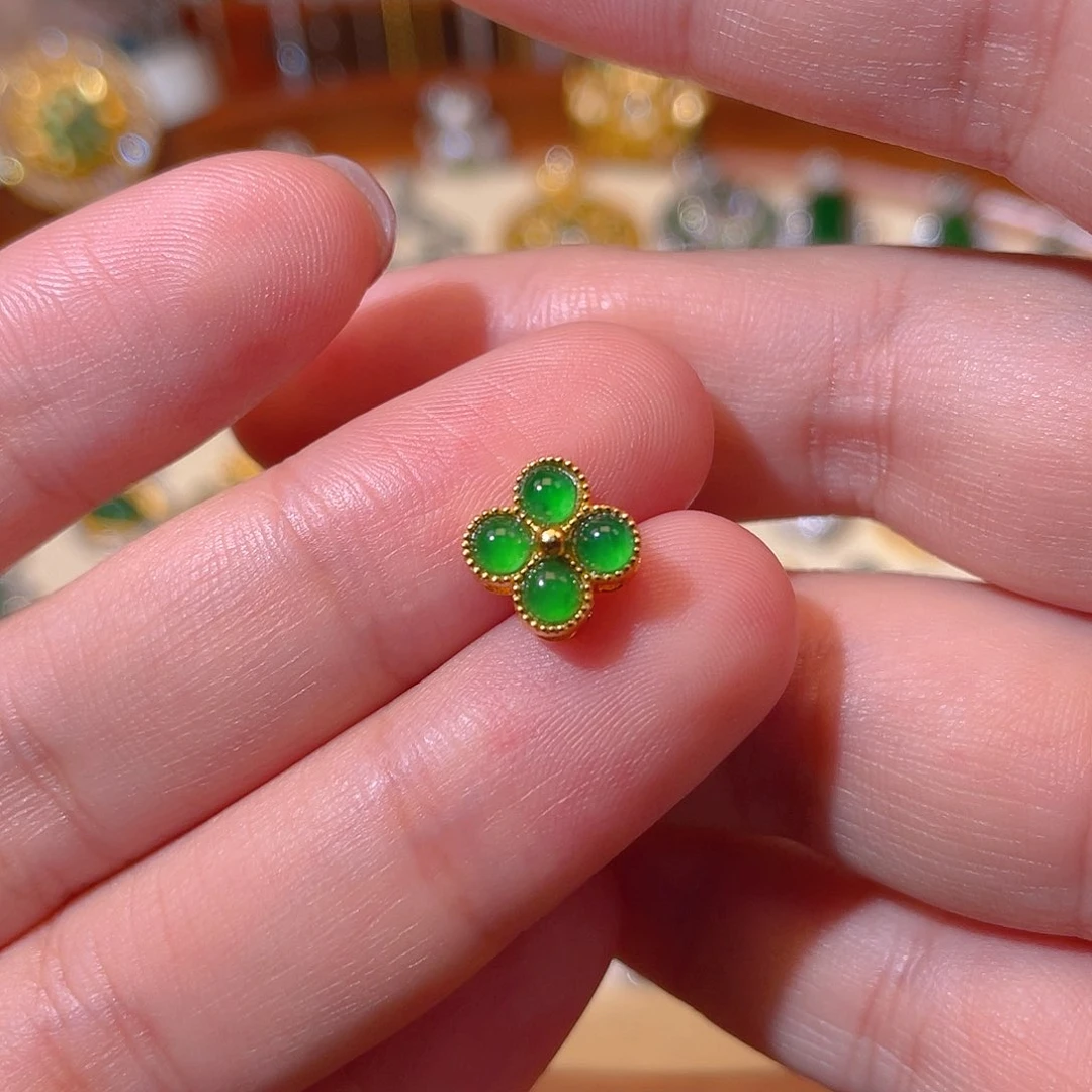 吊坠(不含链)银S925镶嵌翡翠