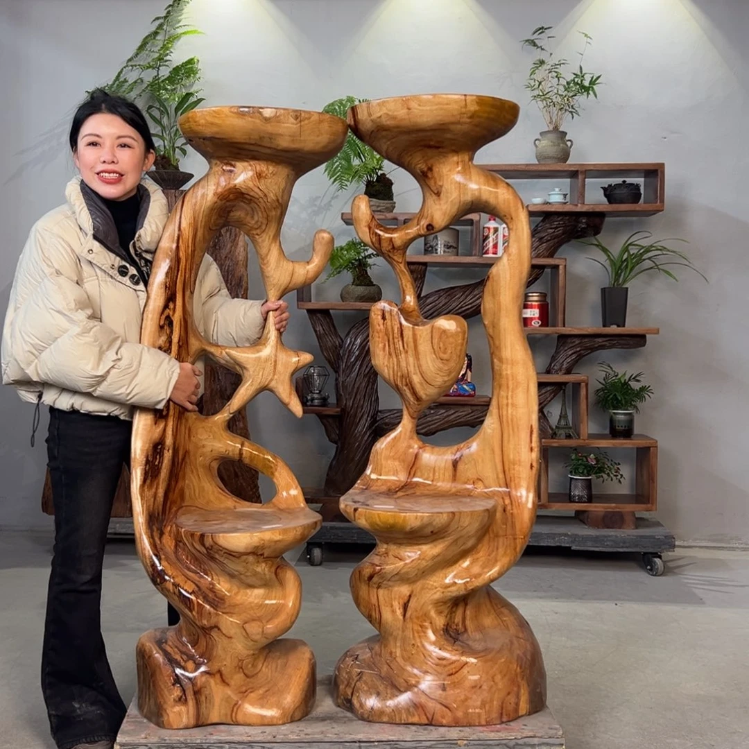观***能香樟木香樟木花架一对