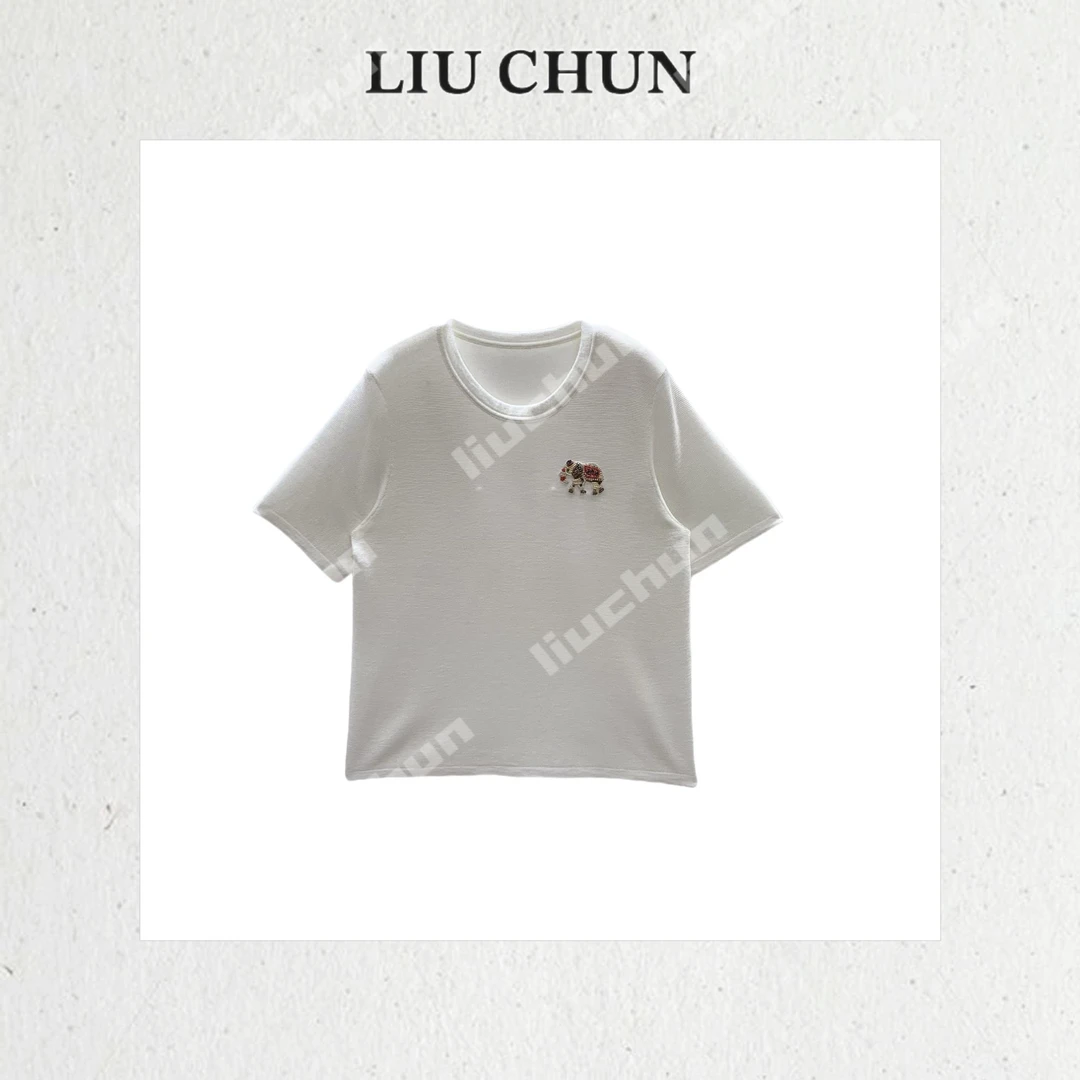 【小象钉珠】CHUN家夏款针织上衣