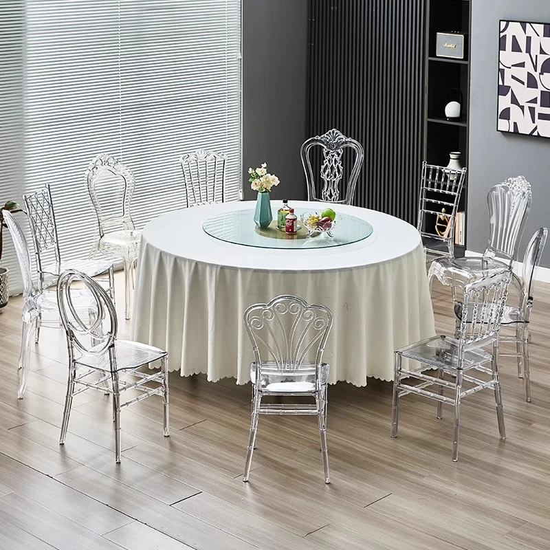 酒店宴会椅婚庆塑料透明水晶椅网红婚礼竹节椅餐厅简约拿破仑椅子