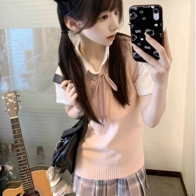 JK制服女针织马甲纯色校供感学生党秋冬叠穿日系背心学院风夏季