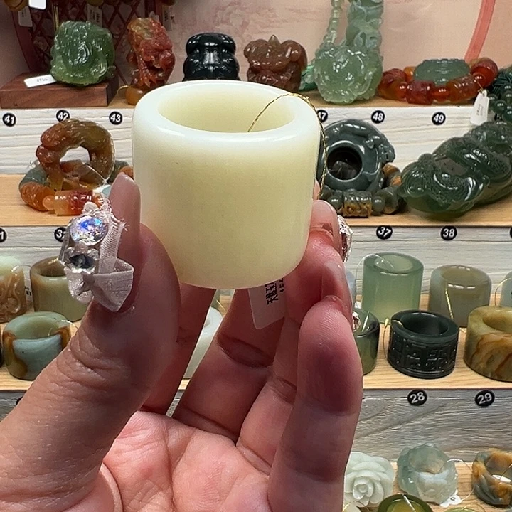 蛇纹石玉未镶嵌戒指*️内径24