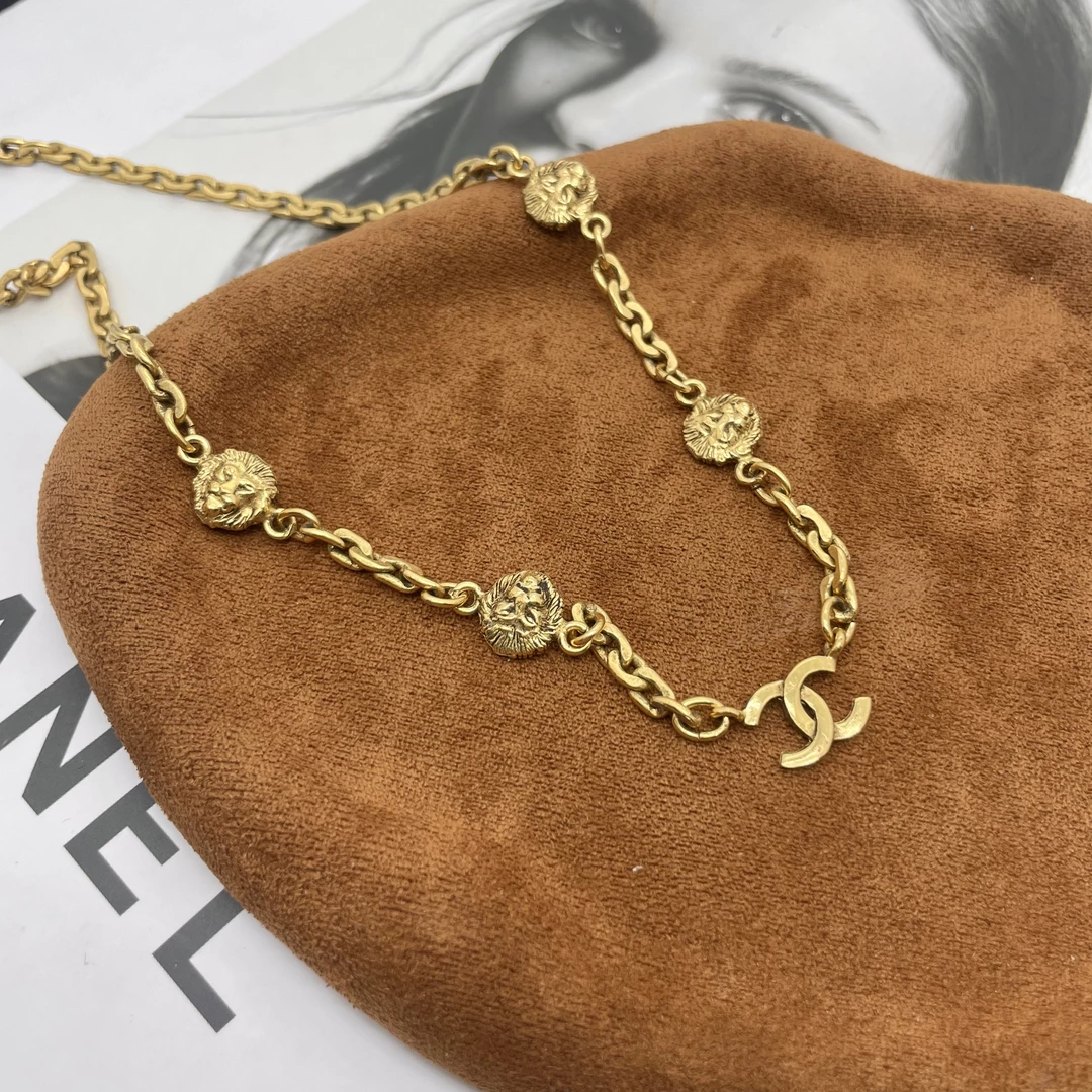 95新 Chanel/香奈儿 香奈儿狮子双c项链/x06507
