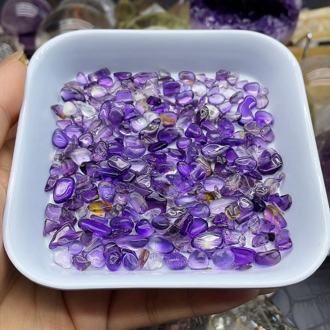 水晶珠宝半成品未镶嵌7紫水晶碎石紫