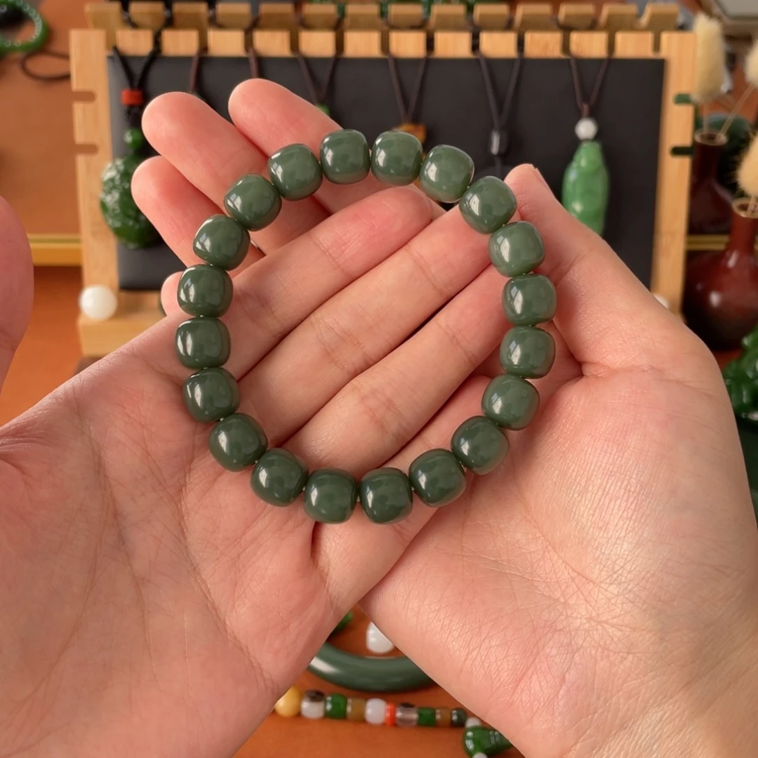 和田玉手串未镶嵌砚****好