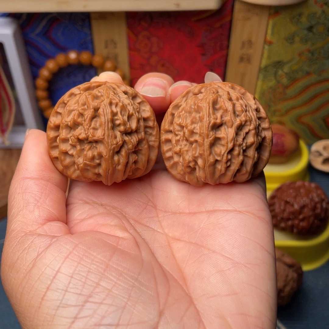 欲***酒文玩核桃把件41球白