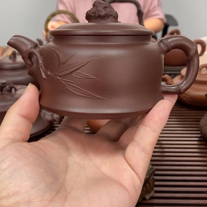 茶壶紫砂逸竹230毫升紫泥