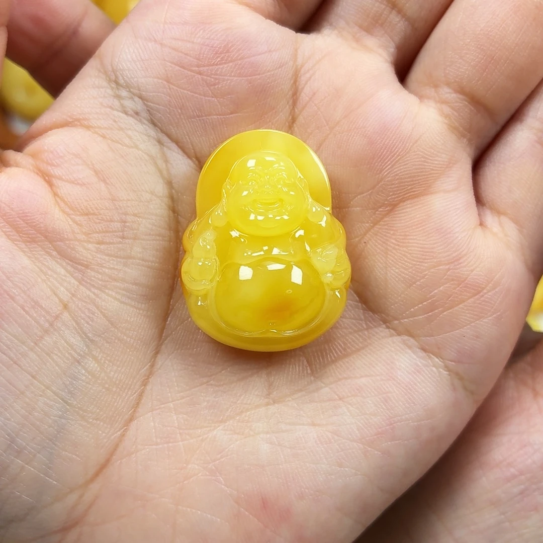 蜜蜡未镶嵌颈饰焦皮浓蜡妖花佛公