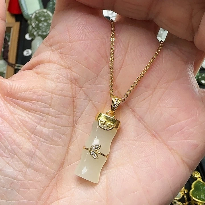 颈饰银S925镶嵌和田玉