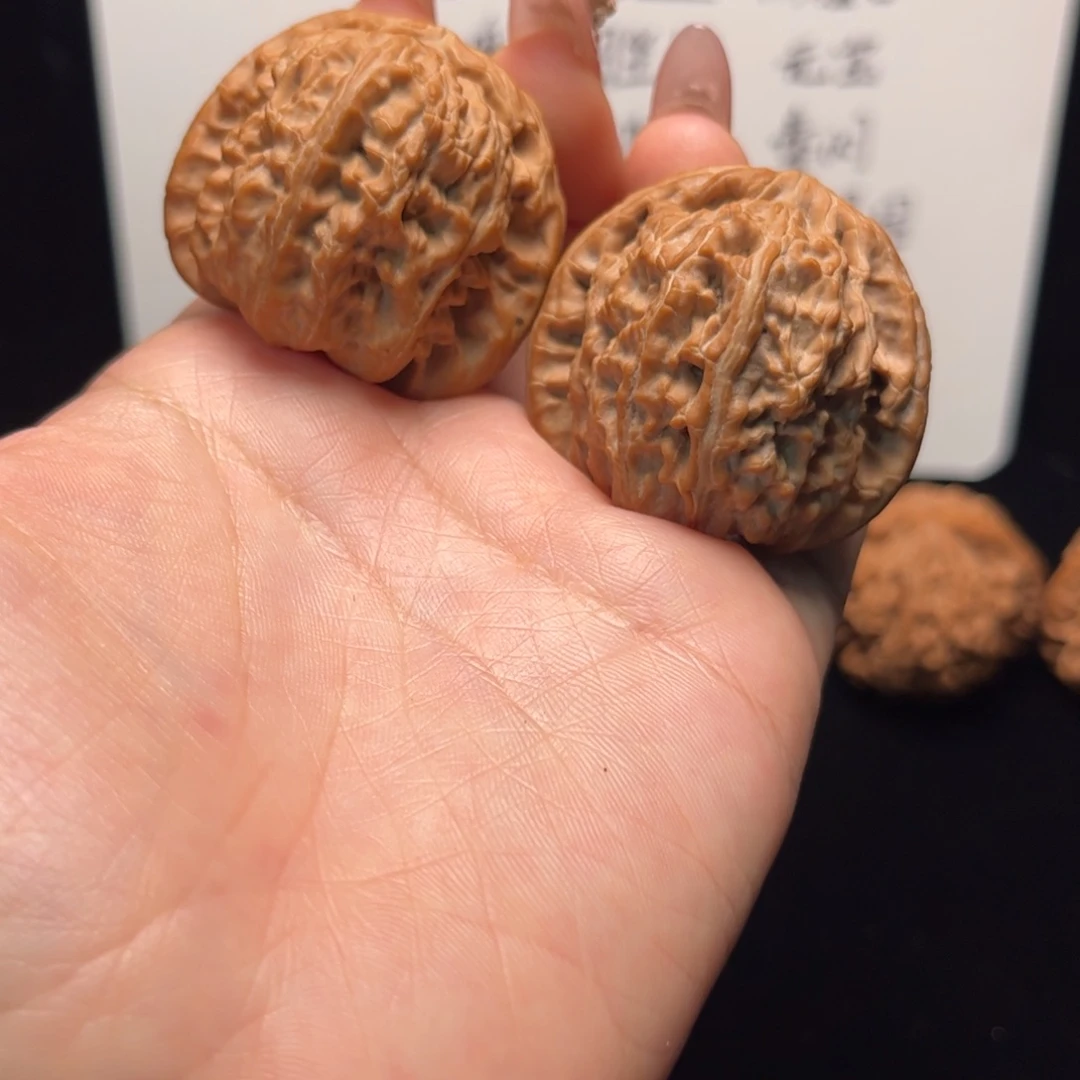 把件文玩核桃三角白全41白茬