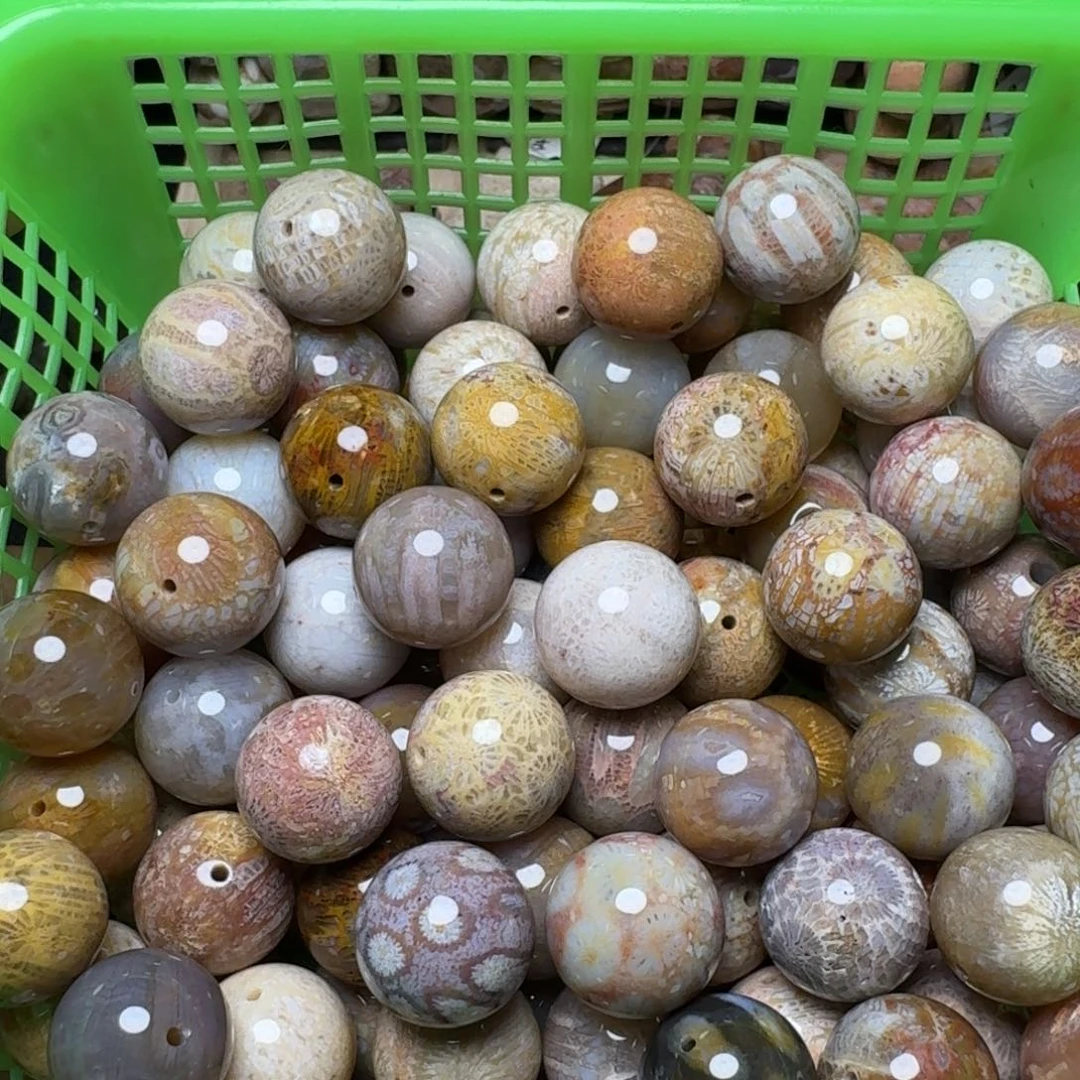 硅化玉未镶嵌纯天然色有机玉石16圆珠货头挑30一颗打包8一克