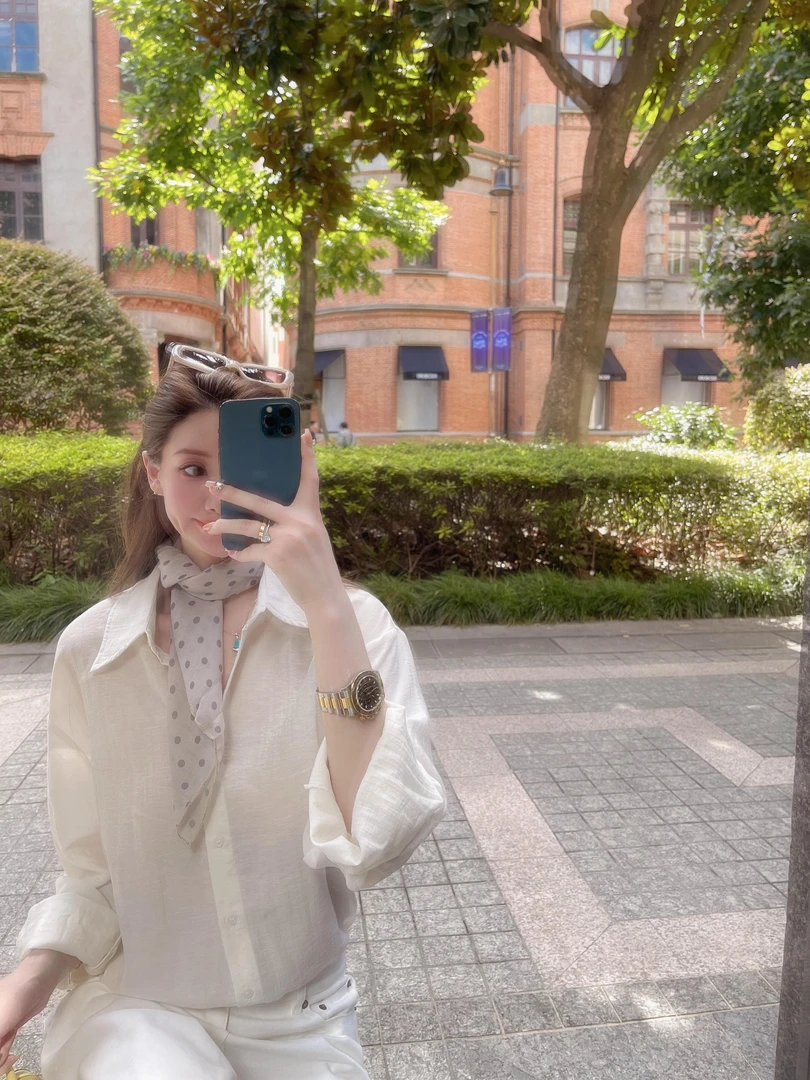 莱赛尔褶皱气质衬衫 舒适老钱风 后背设计