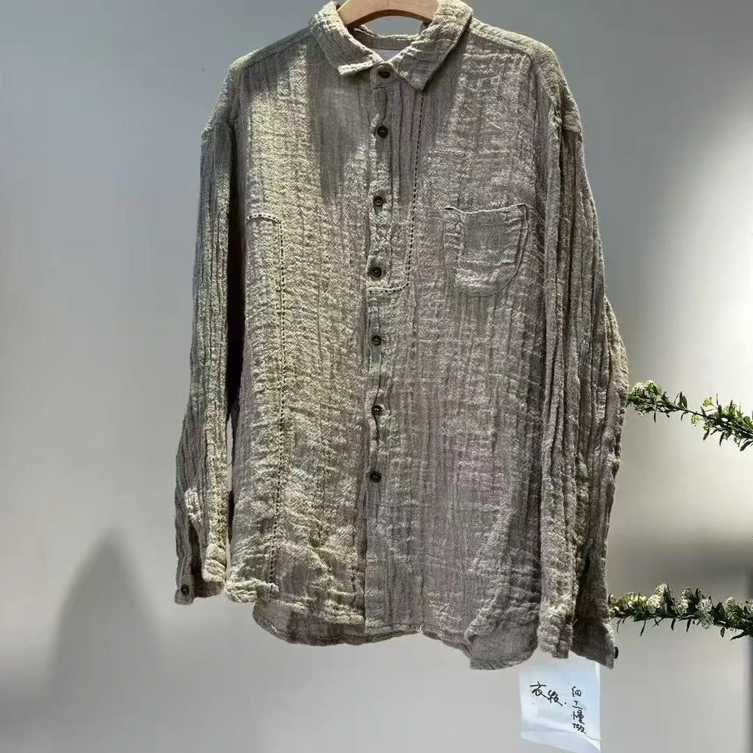 静一棉麻【逸尘】#250224 皱料衬衫