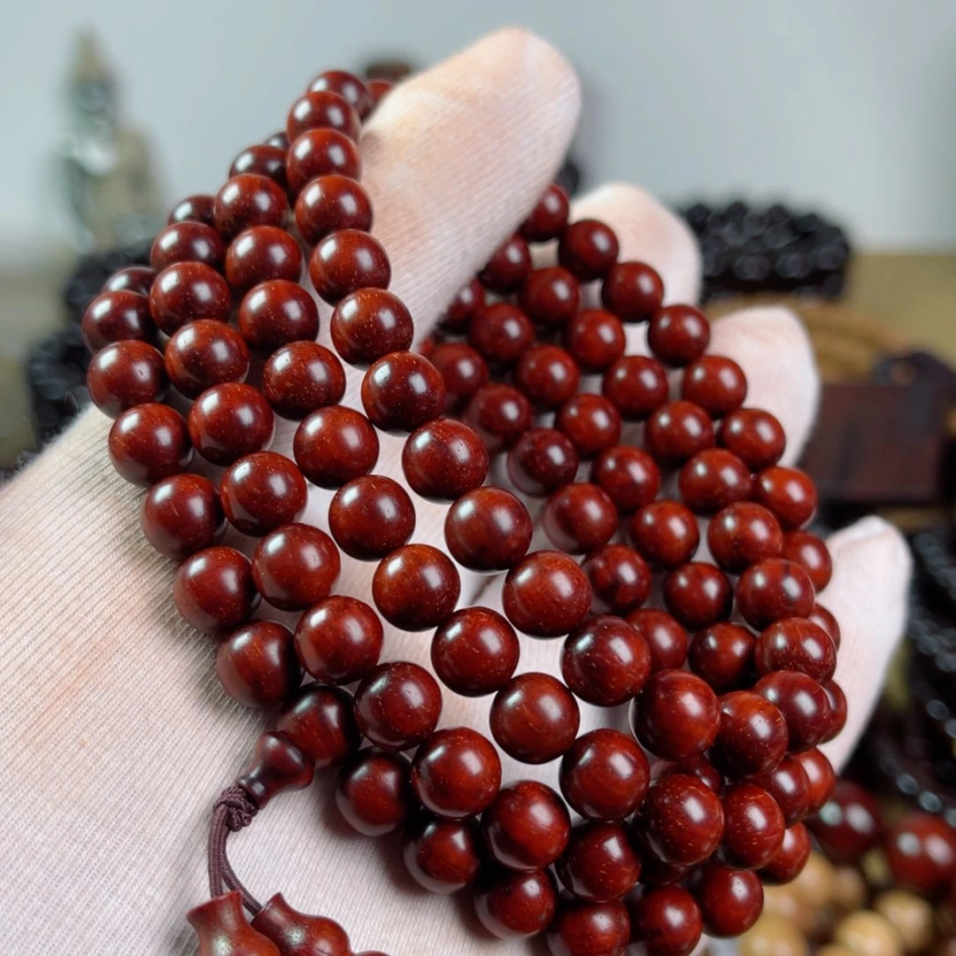 小叶紫檀手串/手链0.8高油润龙鳞金星