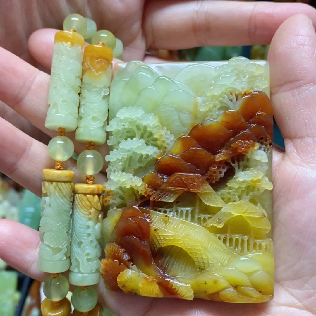 岫玉未镶嵌吊坠(赠链)陈*头