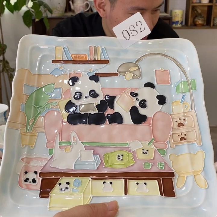 瓷片景德镇釉下彩手绘