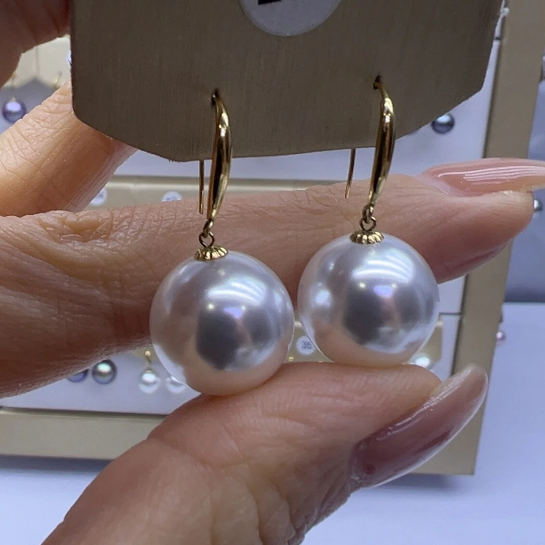 淡水珍珠耳饰18K金镶嵌