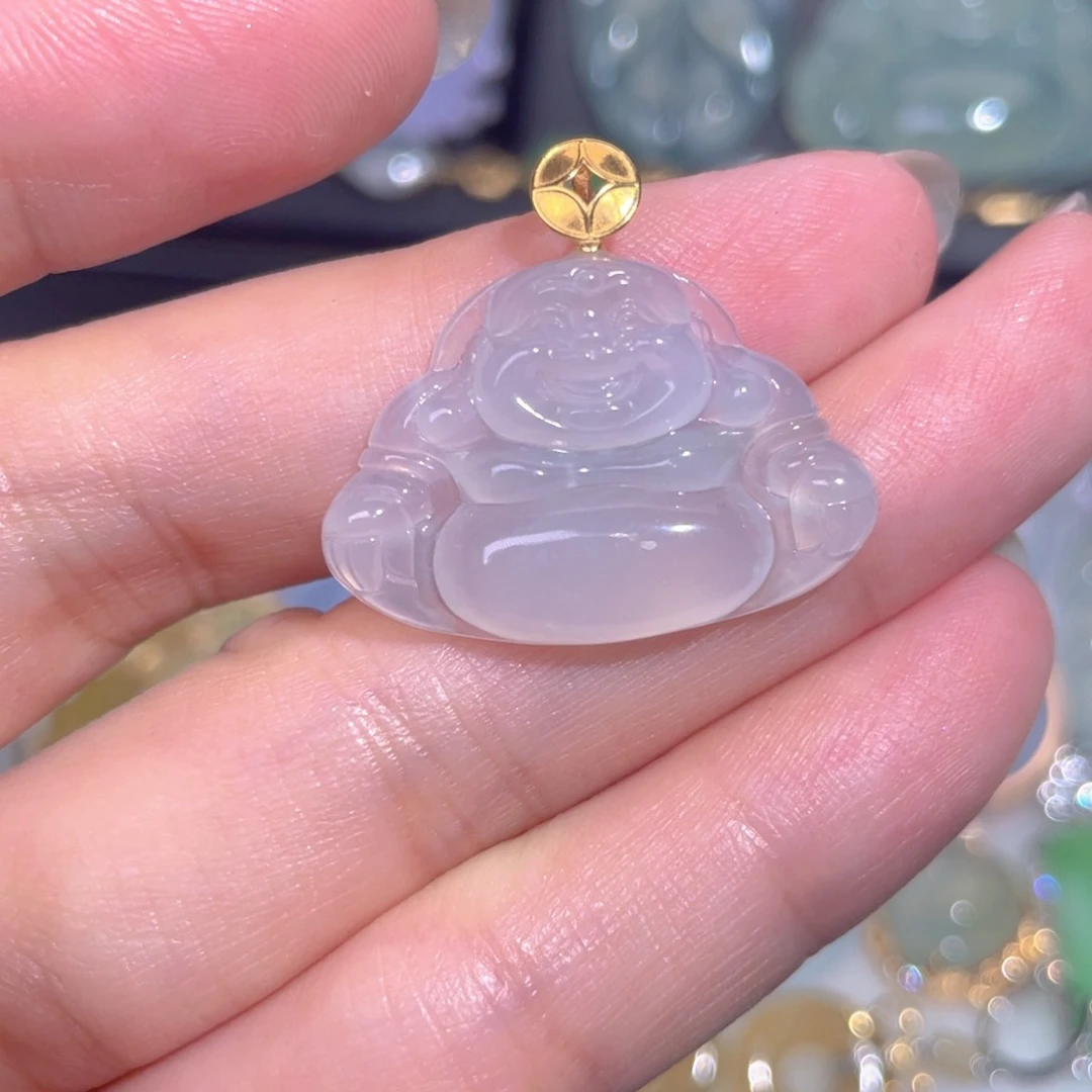 颈饰18K金镶嵌翡翠翡翠