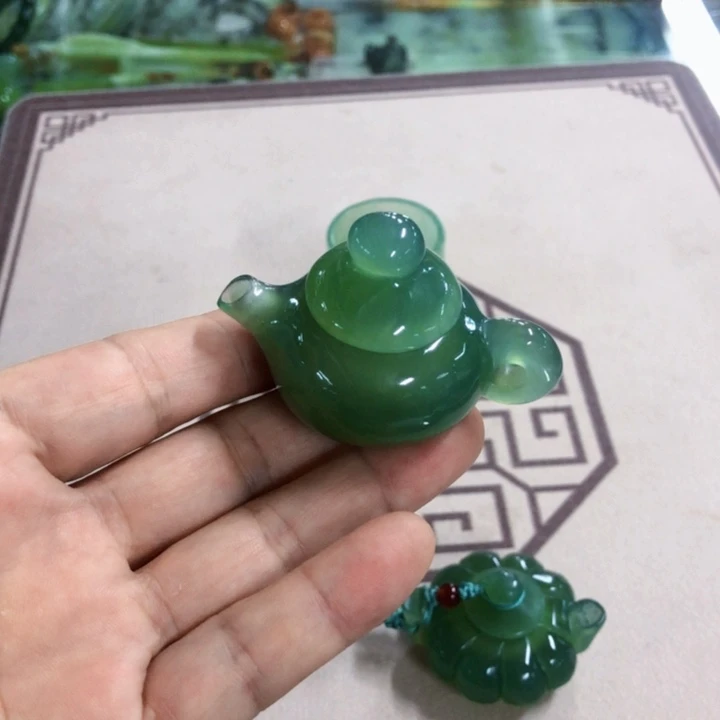 蛇纹石玉未镶嵌岫玉把把壶