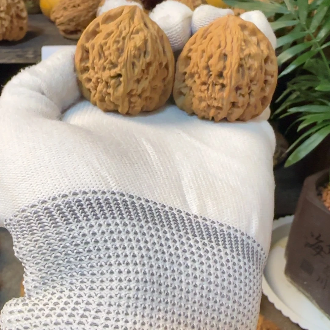 画***歌文玩核桃把件南将石38带黄