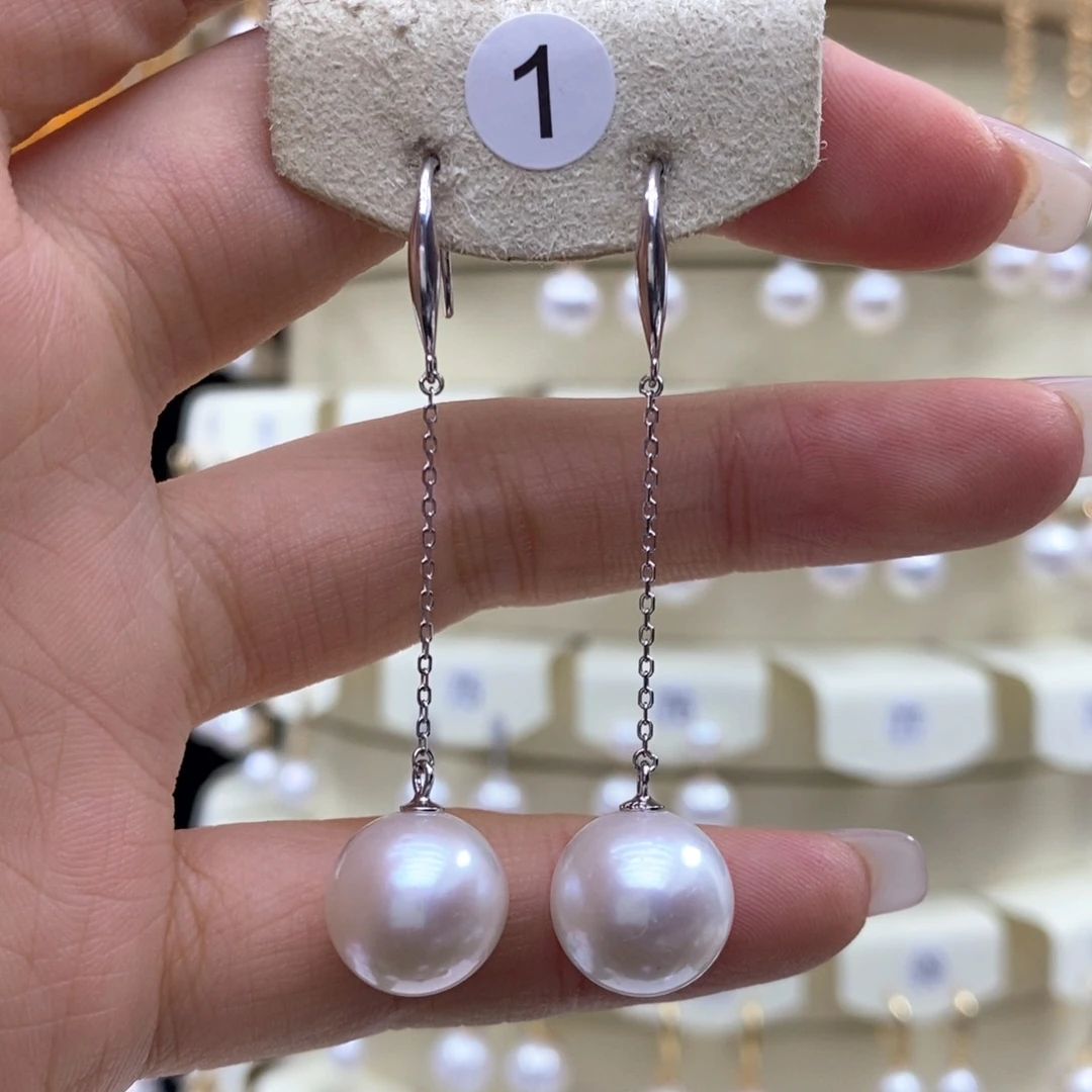 淡水珍珠耳饰银S925镶嵌