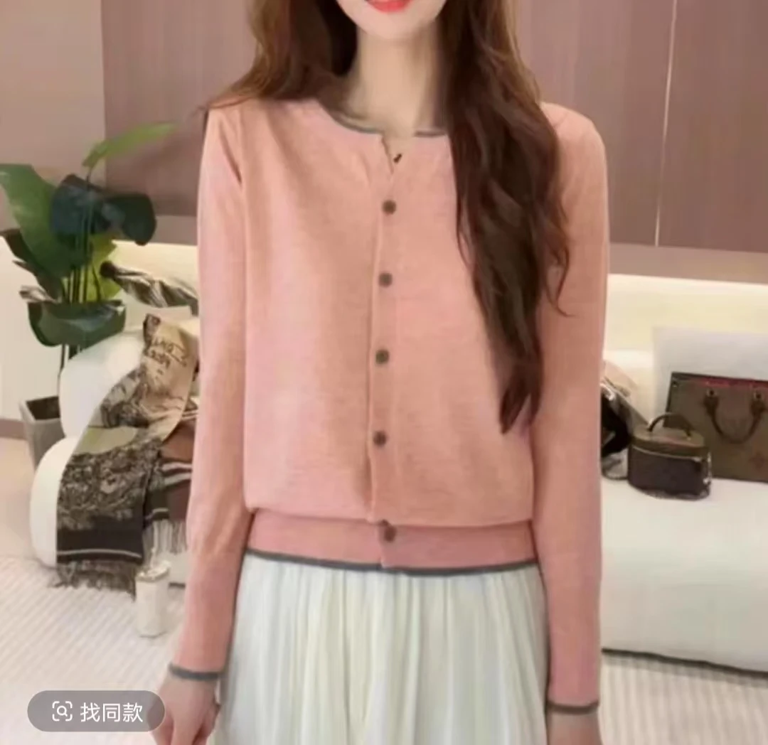 春季新款外套短款针织开衫休闲百搭热卖可打底外穿 夹色时尚A08