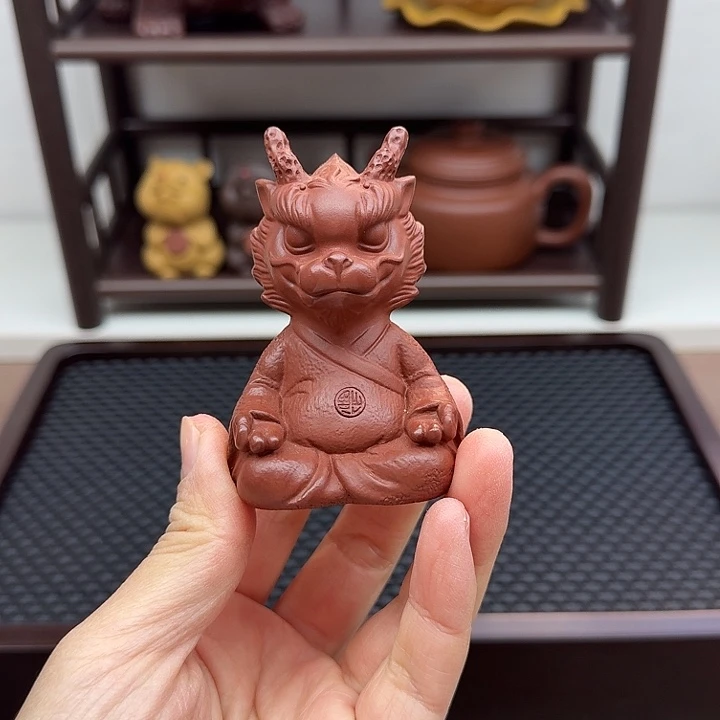 茶案朱泥小龙人茶宠