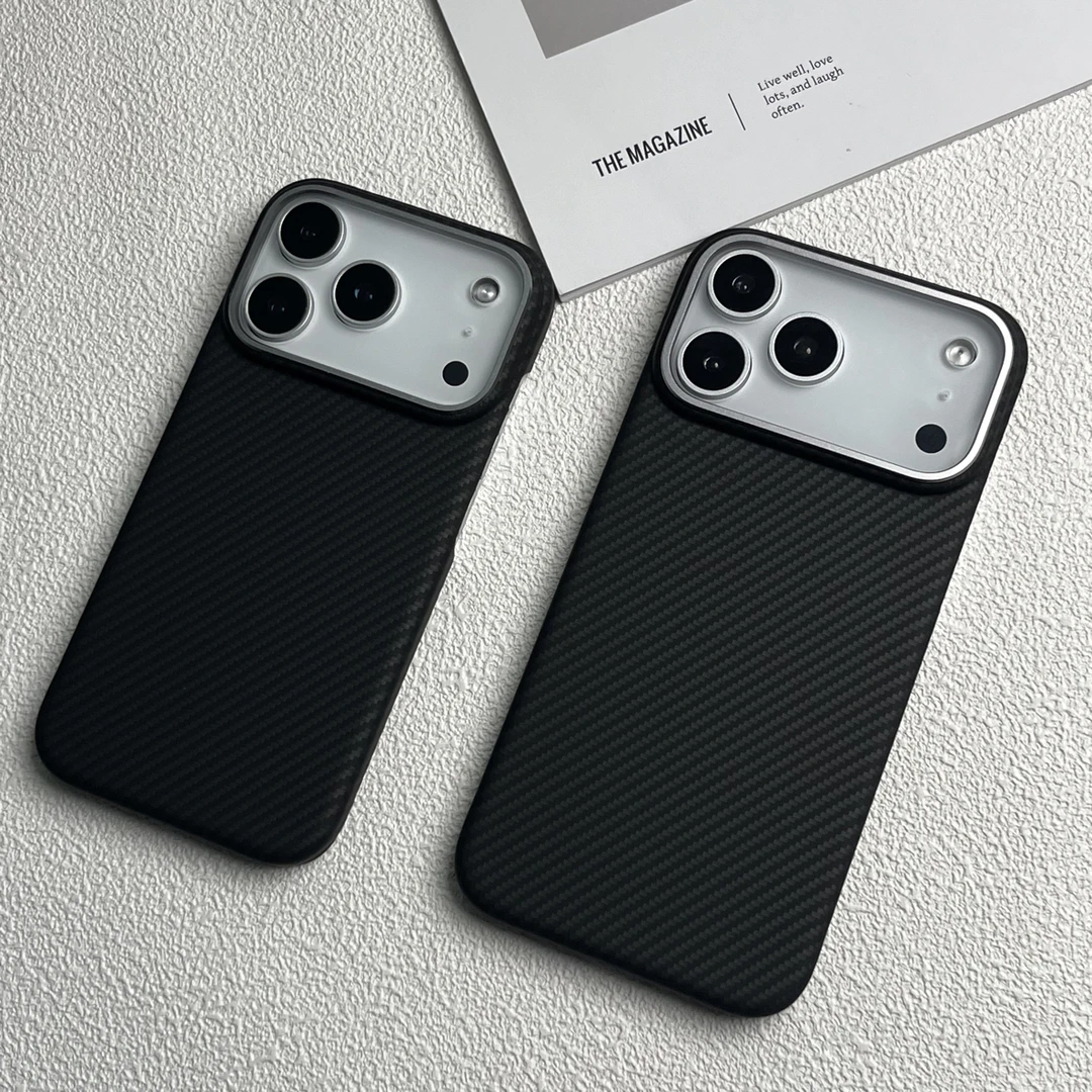 适用苹果iphone17pro Max碳纤维纹理17pro超薄磁吸手机壳16proMax