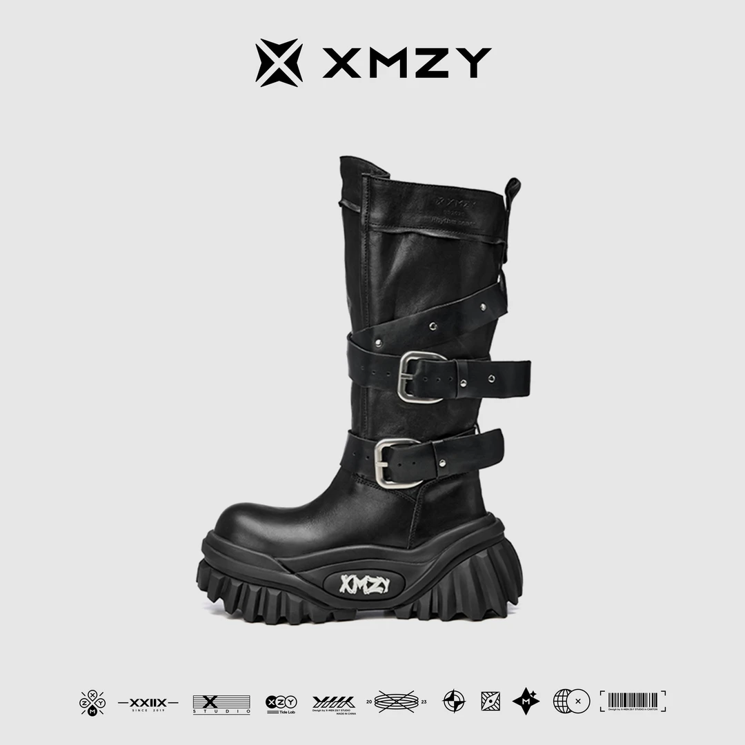 XMZY【阿勒泰】25年秋冬款时尚百搭长筒设计骑士靴厚底靴子女鞋