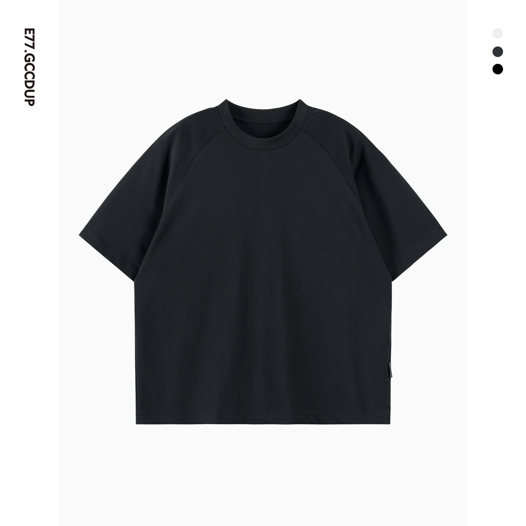 夏季新款净版纯棉百搭短袖时尚休闲简约高级感经典圆领T恤2380