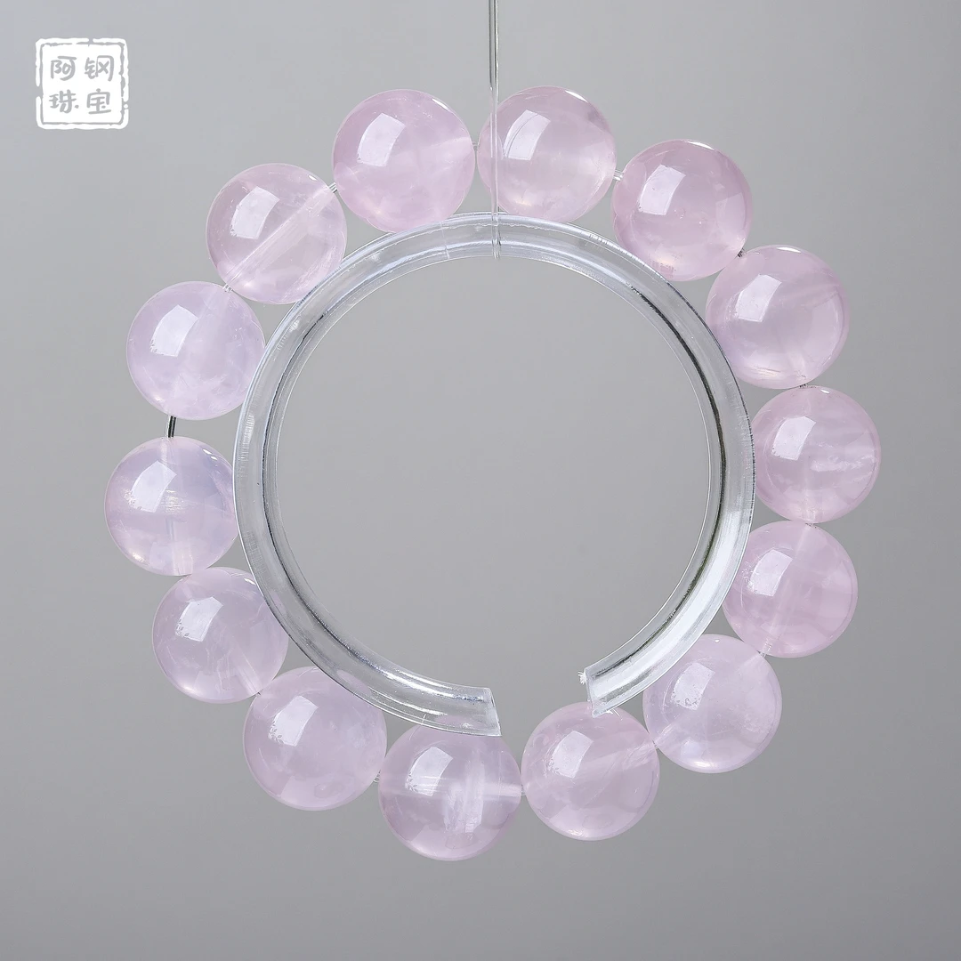 高品新矿马粉体透粉嫩旺桃花天然水晶手串ins风-多样性发一-MF130