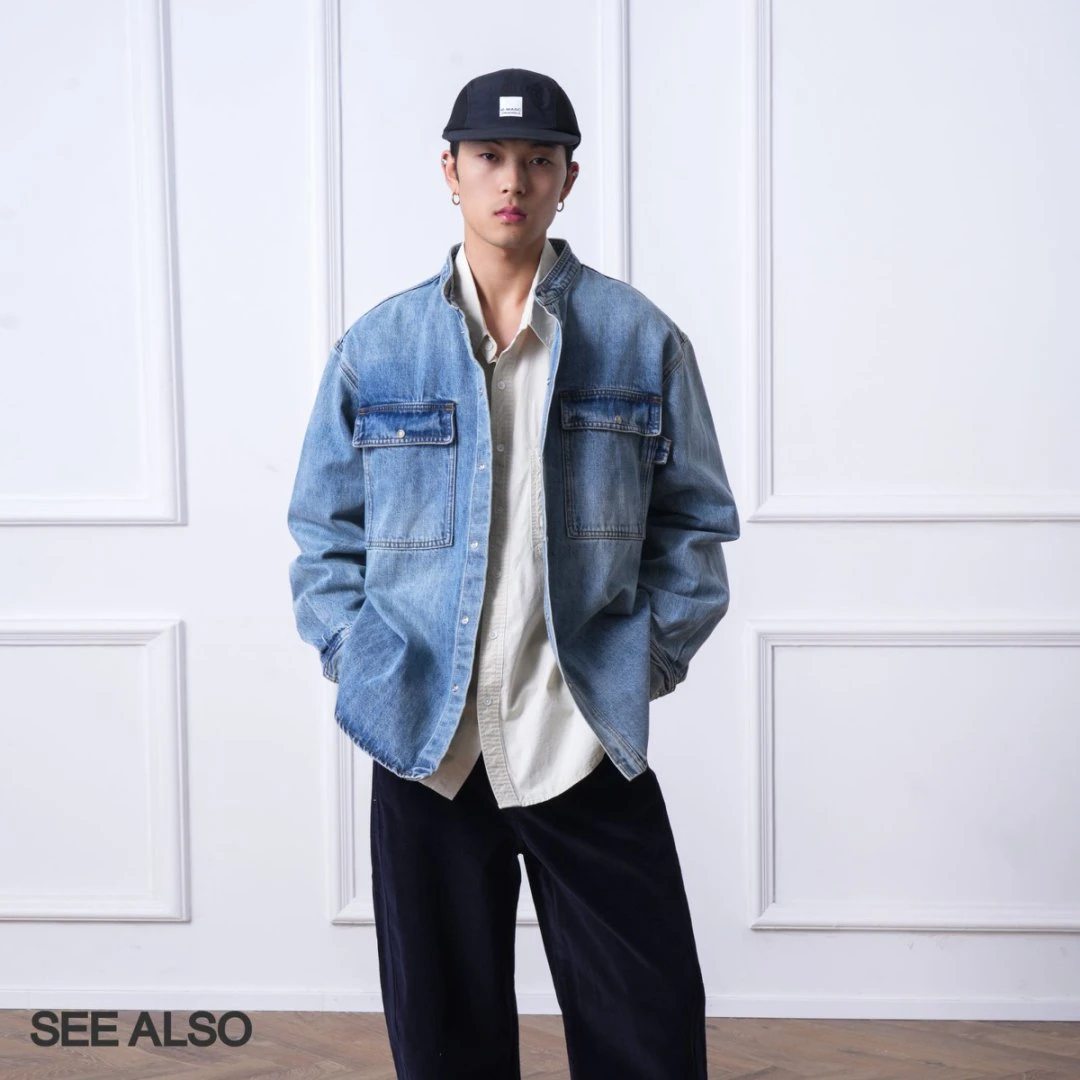 SEE ALSO 『早春高定！』水洗定制倒三角立领纽扣设计牛仔外套SA036