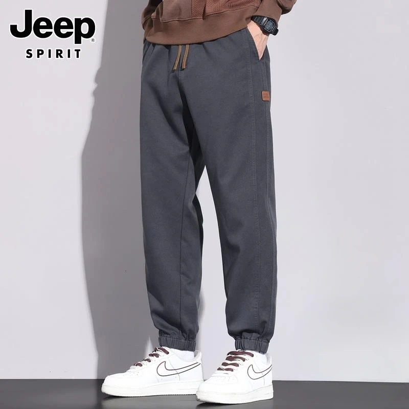 Jeep吉普莱赛尔休闲裤男士春秋潮流宽松束脚卫裤透气运动百搭长裤