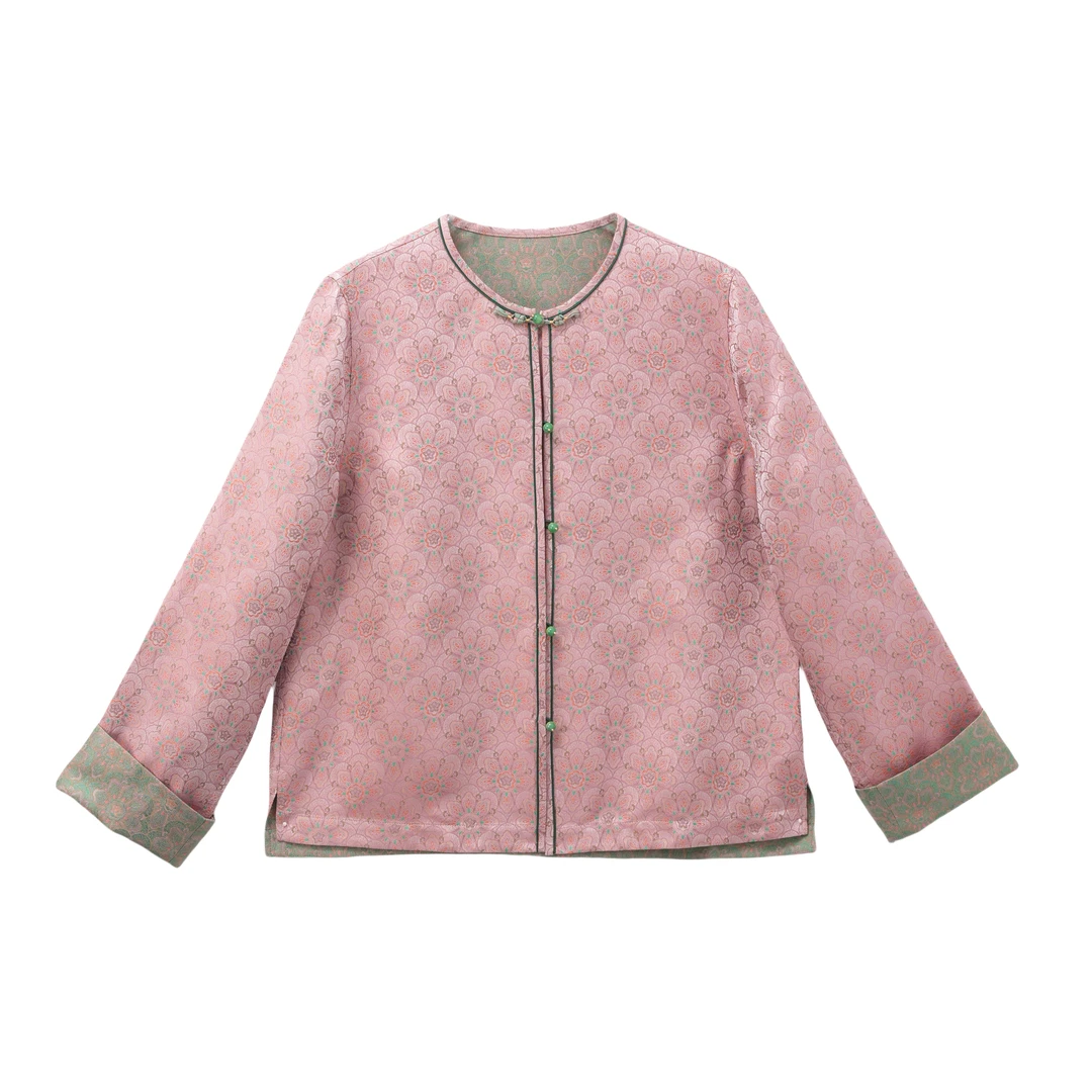 念汐-YZQS860078新中式桑蚕丝宋锦复古时尚民国风气质外套女装休