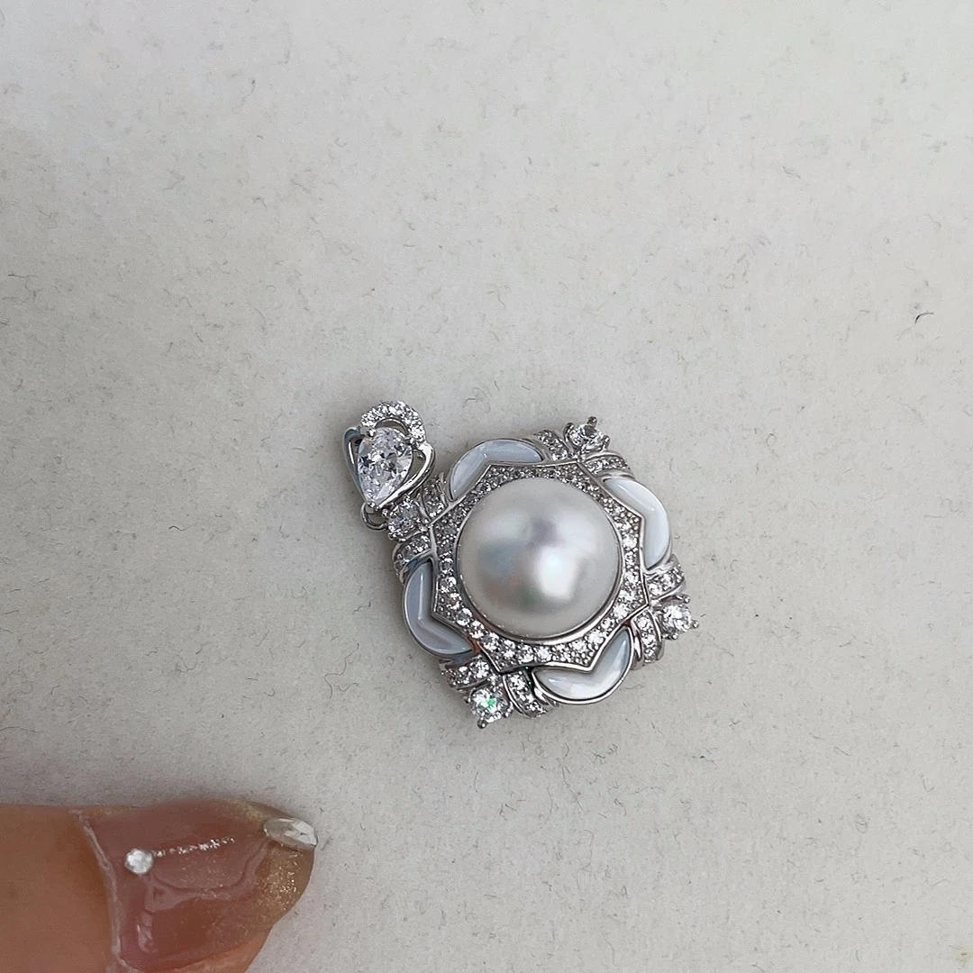 海水珍珠颈饰银S925镶嵌