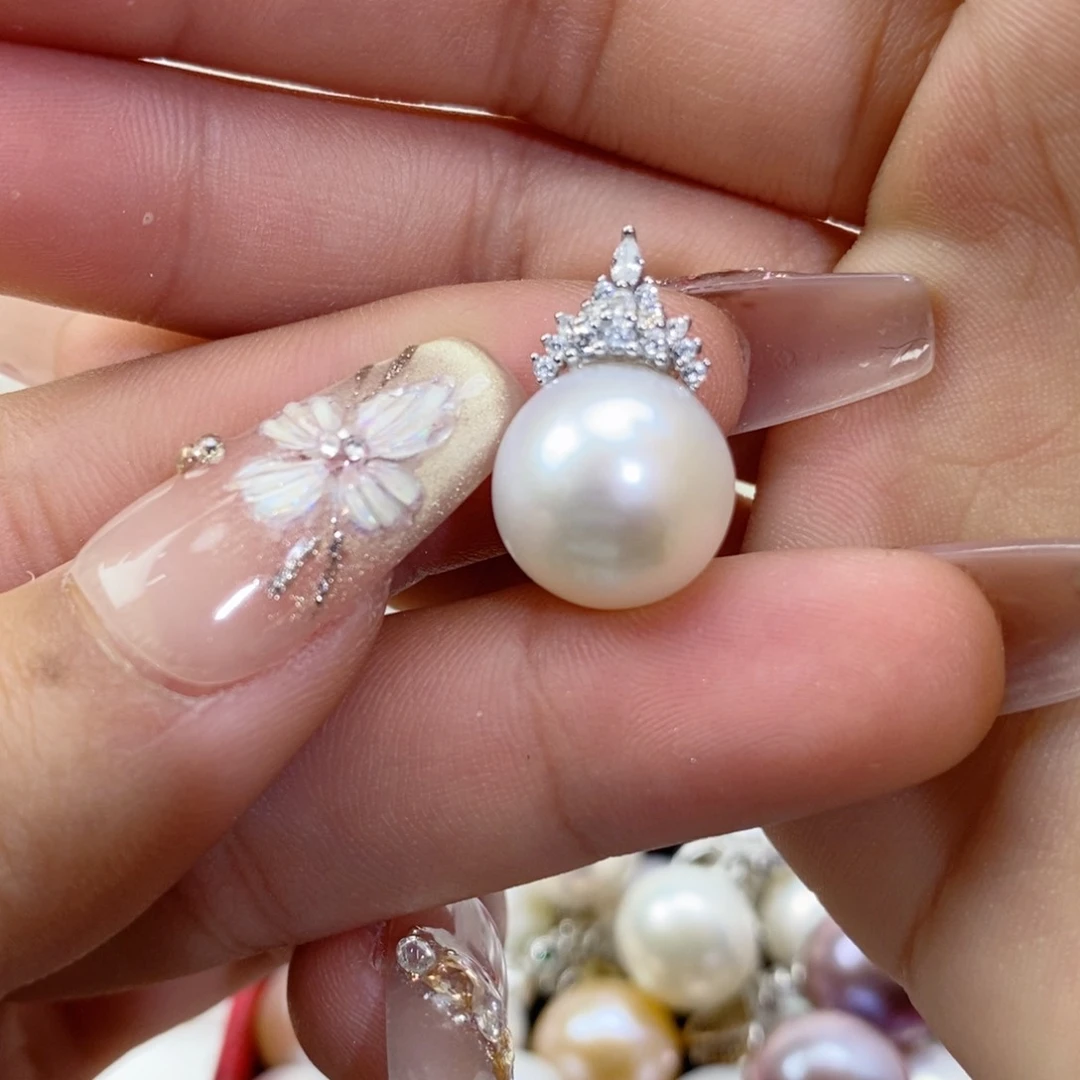 淡水珍珠吊坠(赠链)银S925镶嵌