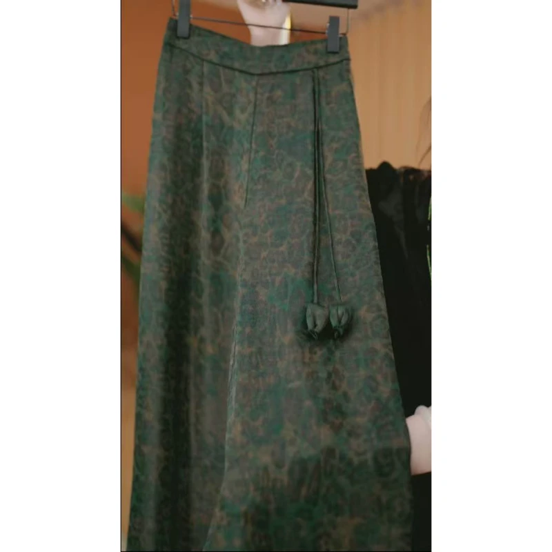 时尚豹纹高腰垂感春夏新款阔腿裤（XH10/八/芳/心）