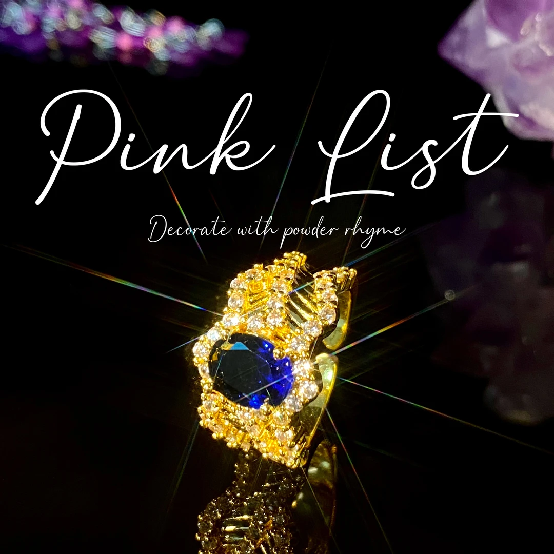 合金亚克力戒指 镀k金 PINK LIST [丝纱蓝罗] 时尚合金戒指 A683