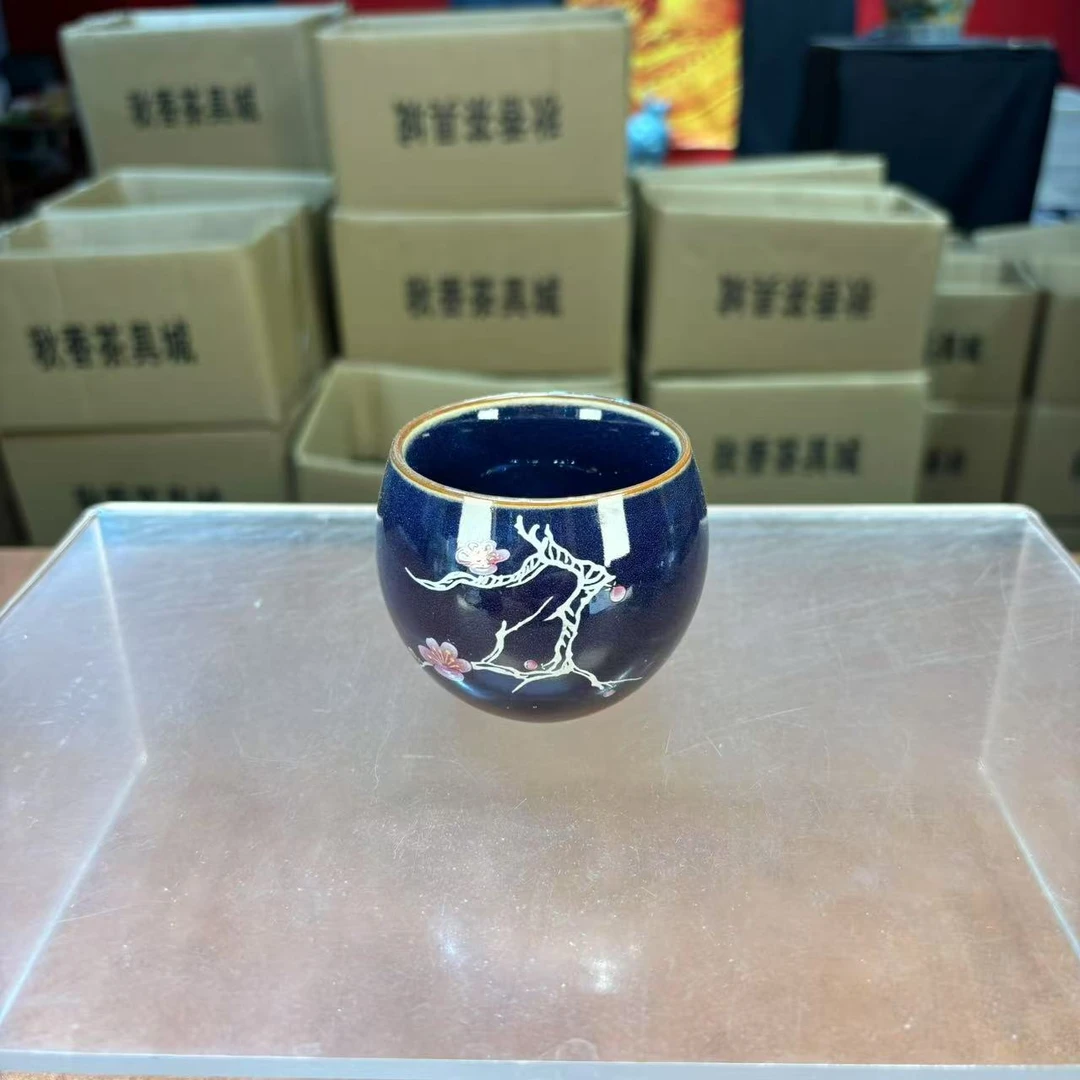 秋香茶具 紫均龙蛋梅花主人杯茶杯品茗杯-2938