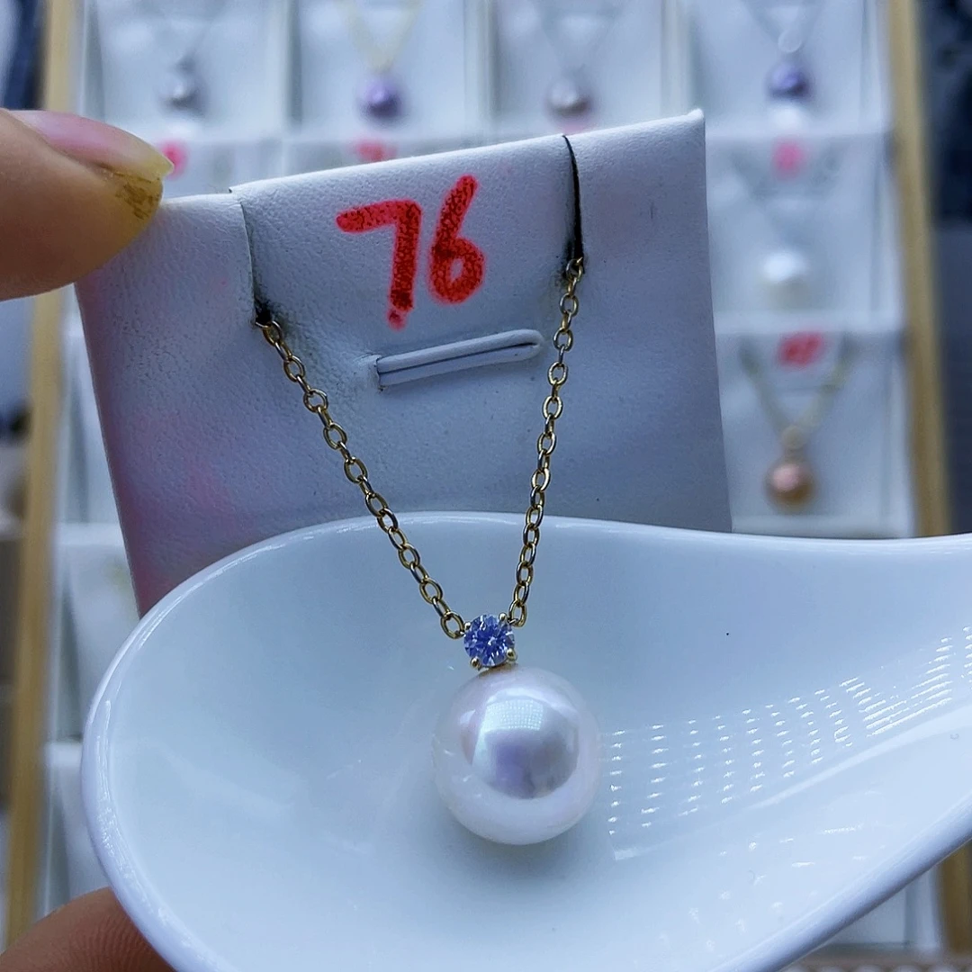 吊坠(不含链)18K金镶嵌淡水珍珠13