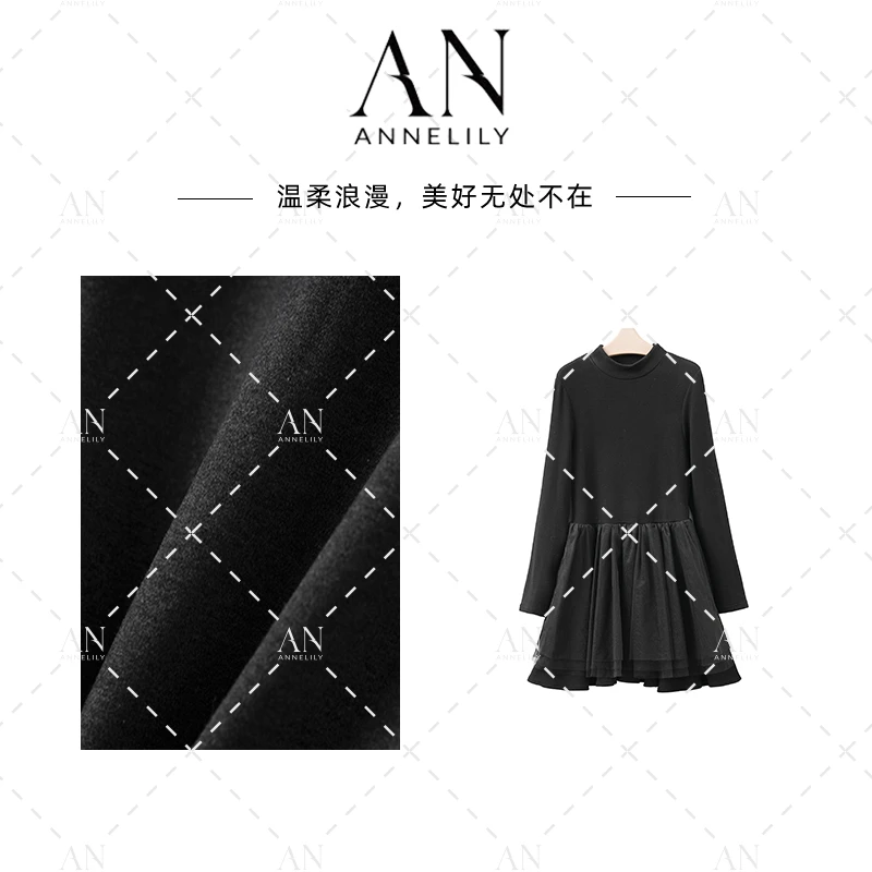 ANNELILY安琪琪【】秋季新款高级感气质连衣裙AQ2509079