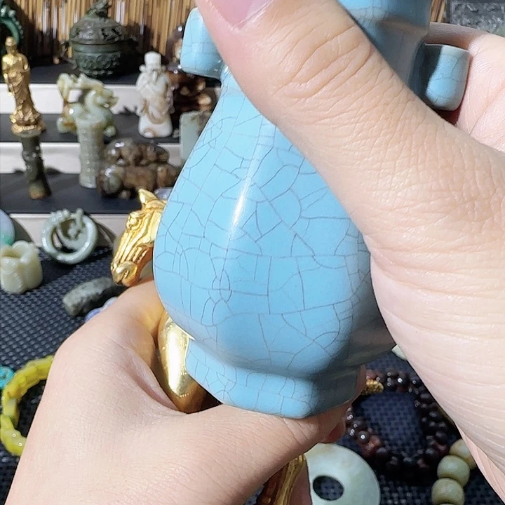 瓷片财神比赛摆件工艺技术225