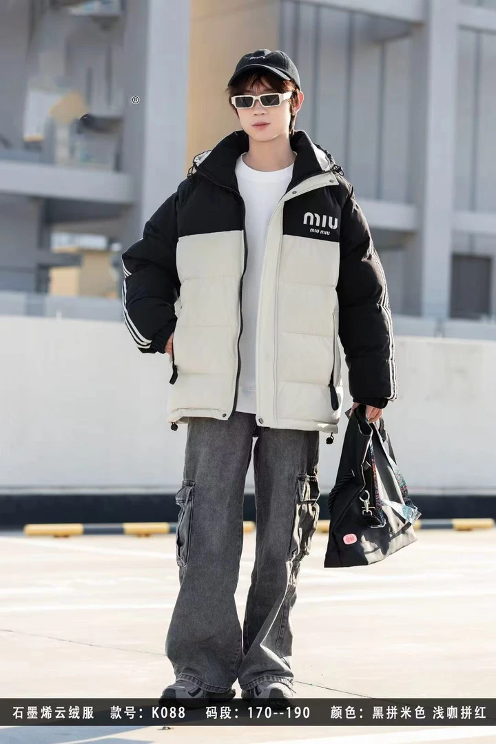 【K088-黑色】青少年冬季潮品棉服