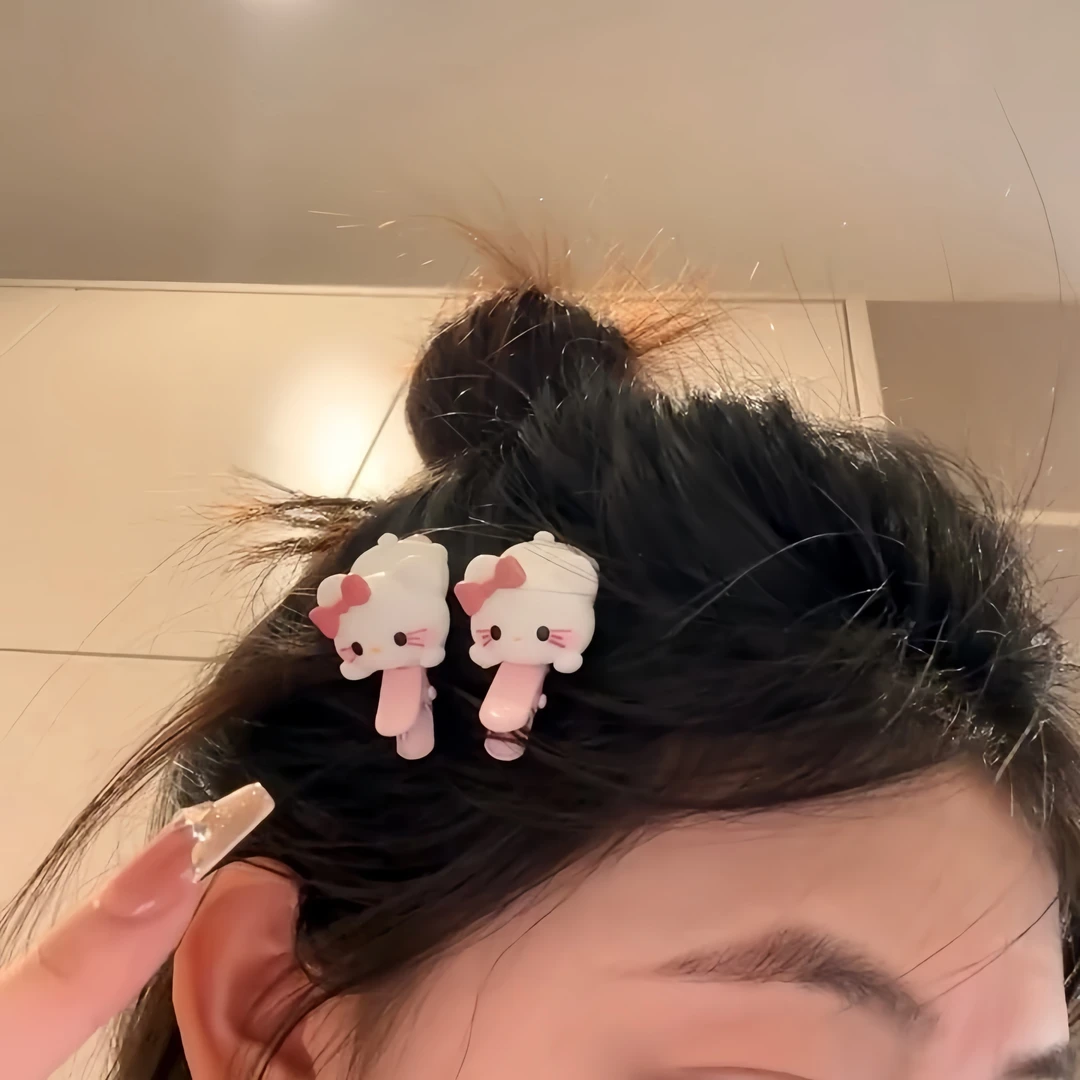 Hellokitty趴趴侧边夹kt猫一字夹刘海夹侧边夹鸭嘴夹定型无痕发夹