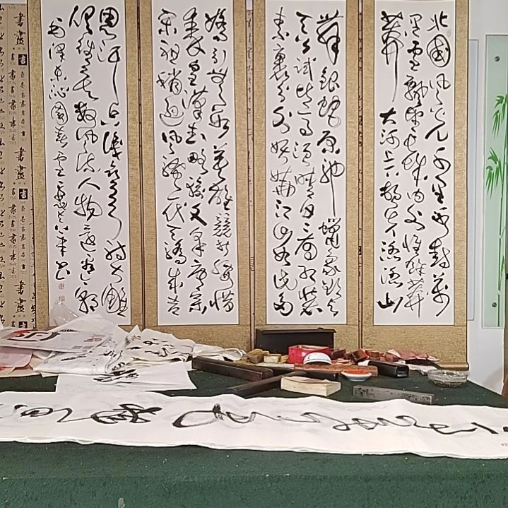 书法沁园春雪。精裱起来。175Ⅹ42X4