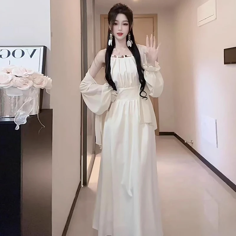 众和梦9460大码套装连衣裙女2025早春吊带裙胖遮肚显瘦高级感裙子