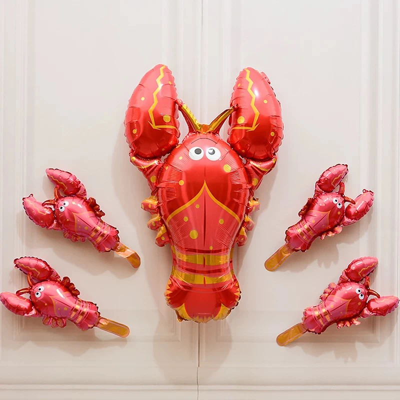 龙虾气球 小龙虾店开业装饰场景布置用品夜宵啤酒节餐厅拱门